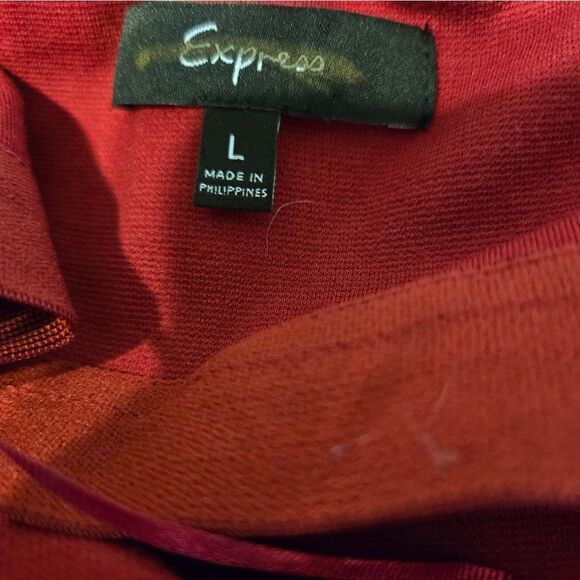 Express Y2K Holiday Party Red Strapless Dress - Picture 5 of 6